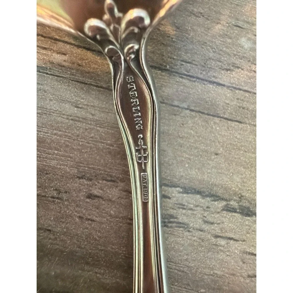 Antique R. Blackinton & Co. Sterling Silver Daisy Pattern Pierced Serving Fork P